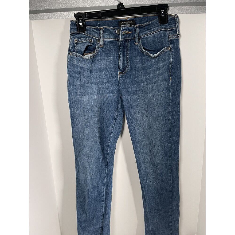 Banana Republic Mid Rise Straight Ankle Raw Edge Jeans 26/2